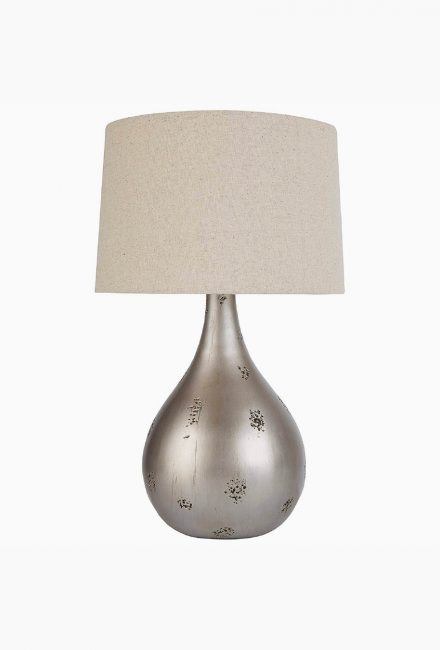 Textured Silver Table Lamp